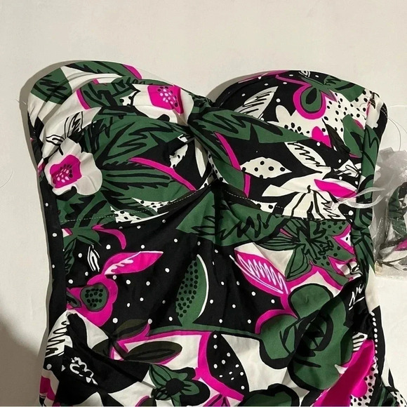 Anne Cole Womens Floral Sleeveless Halter Strap Pull-On One Piece Swimsuit NWT 6 - Picture 2 of 11